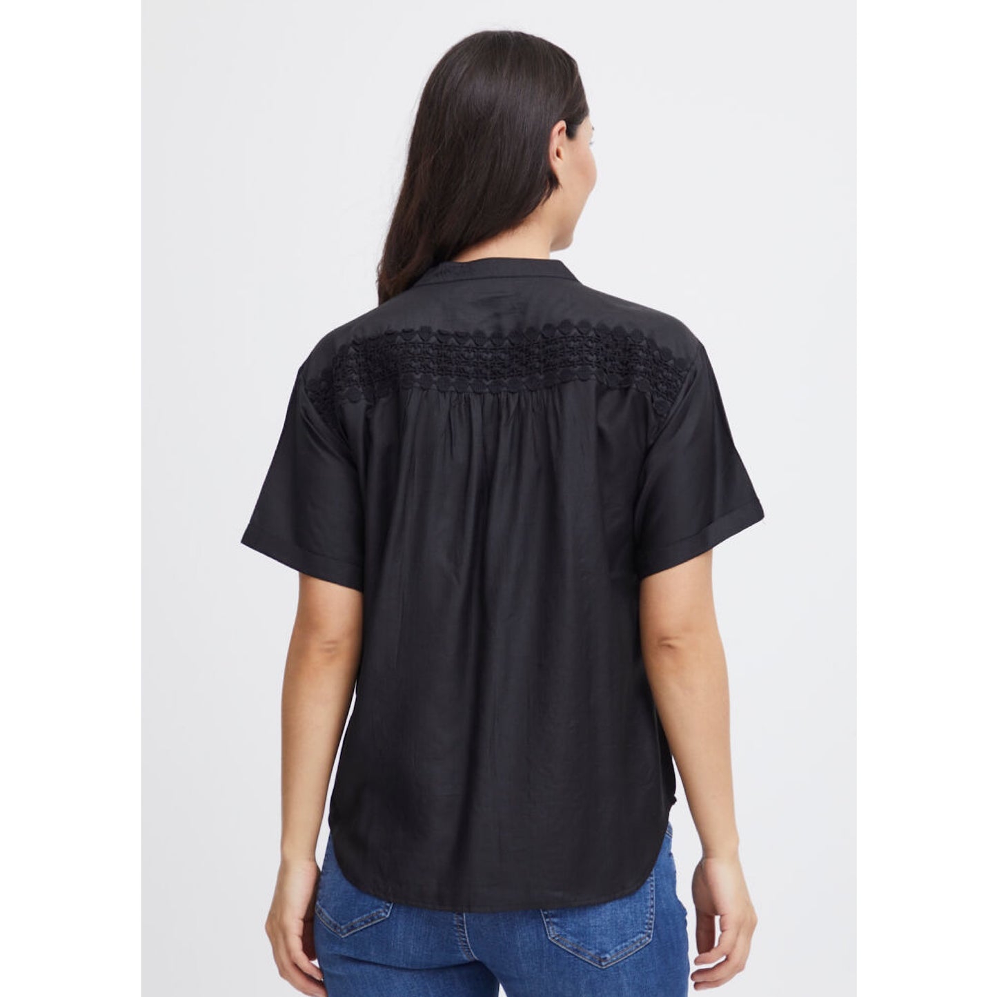 Fransa Blonde Black Shirt