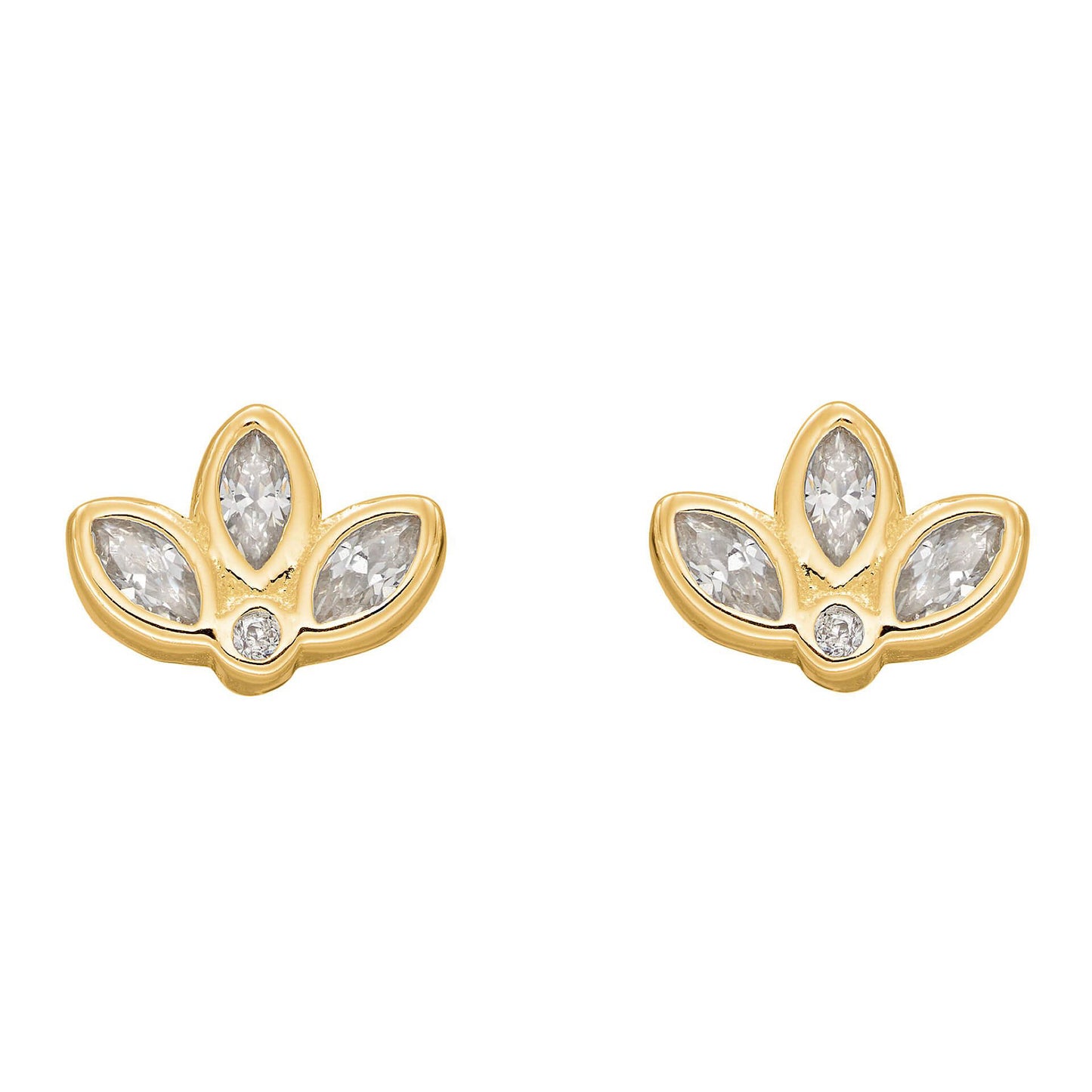 Beginnings Lotus Stud Earrings Gold