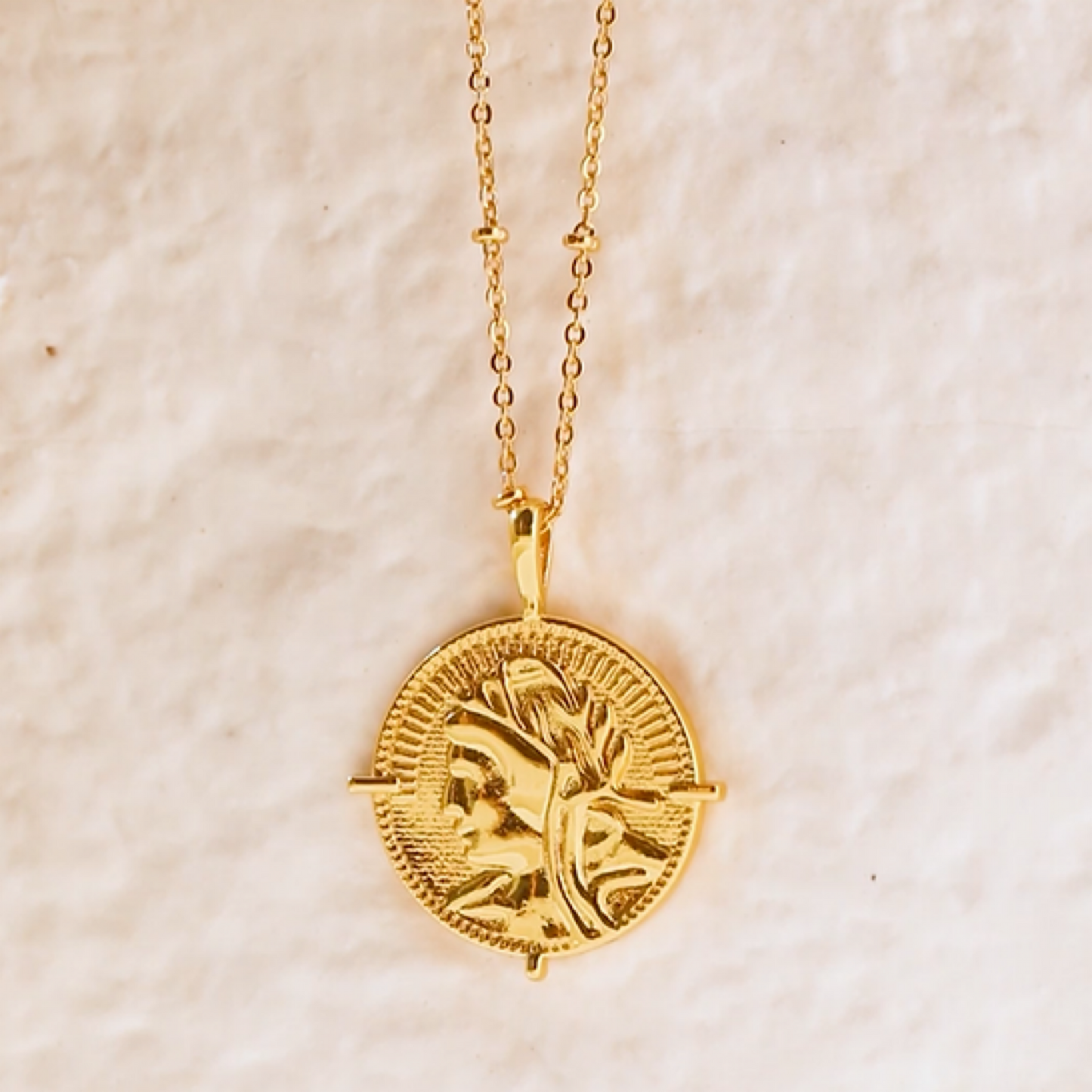 Gold Lunar Coin Necklace