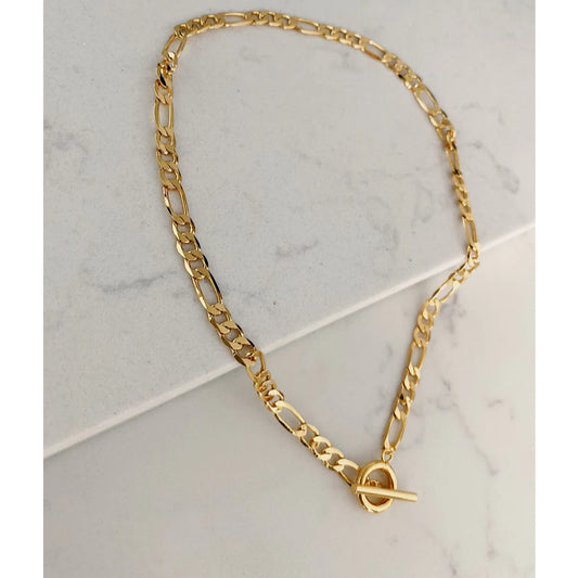 Gold Lunar T-Bar Necklace