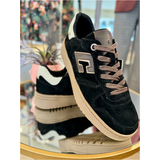 Carmela Black Suede Trainer