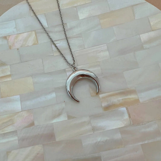 Gold Lunar Silver Plated Crescent Moon Necklace