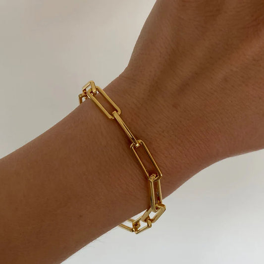 Gold Lunar Link Chain Bracelet