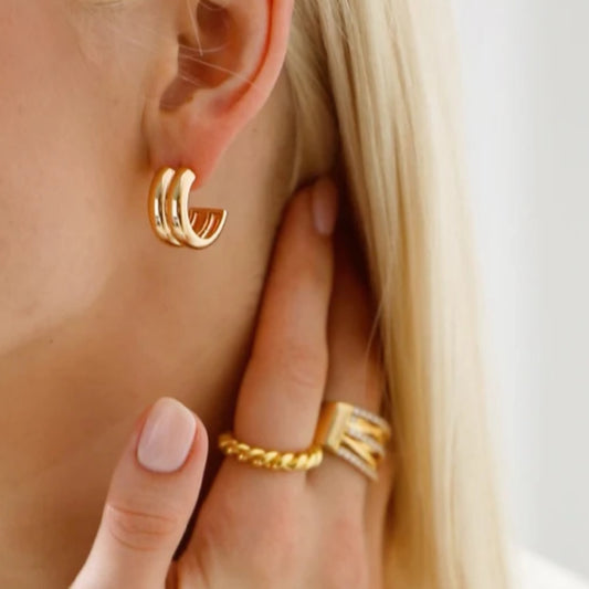 Gold Lunar Chunky Hoops