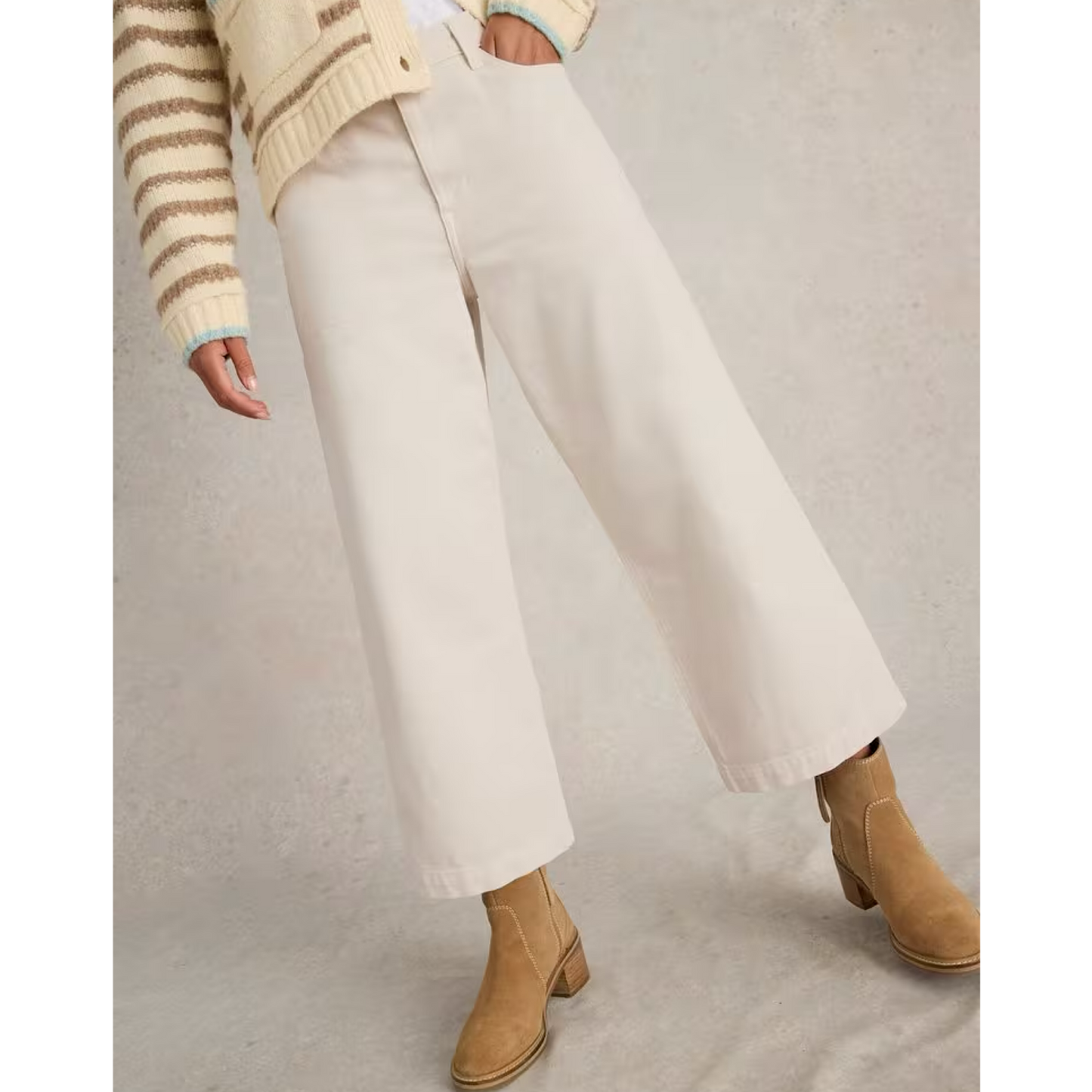 White Stuff Tia Wide Leg Crop Jeans