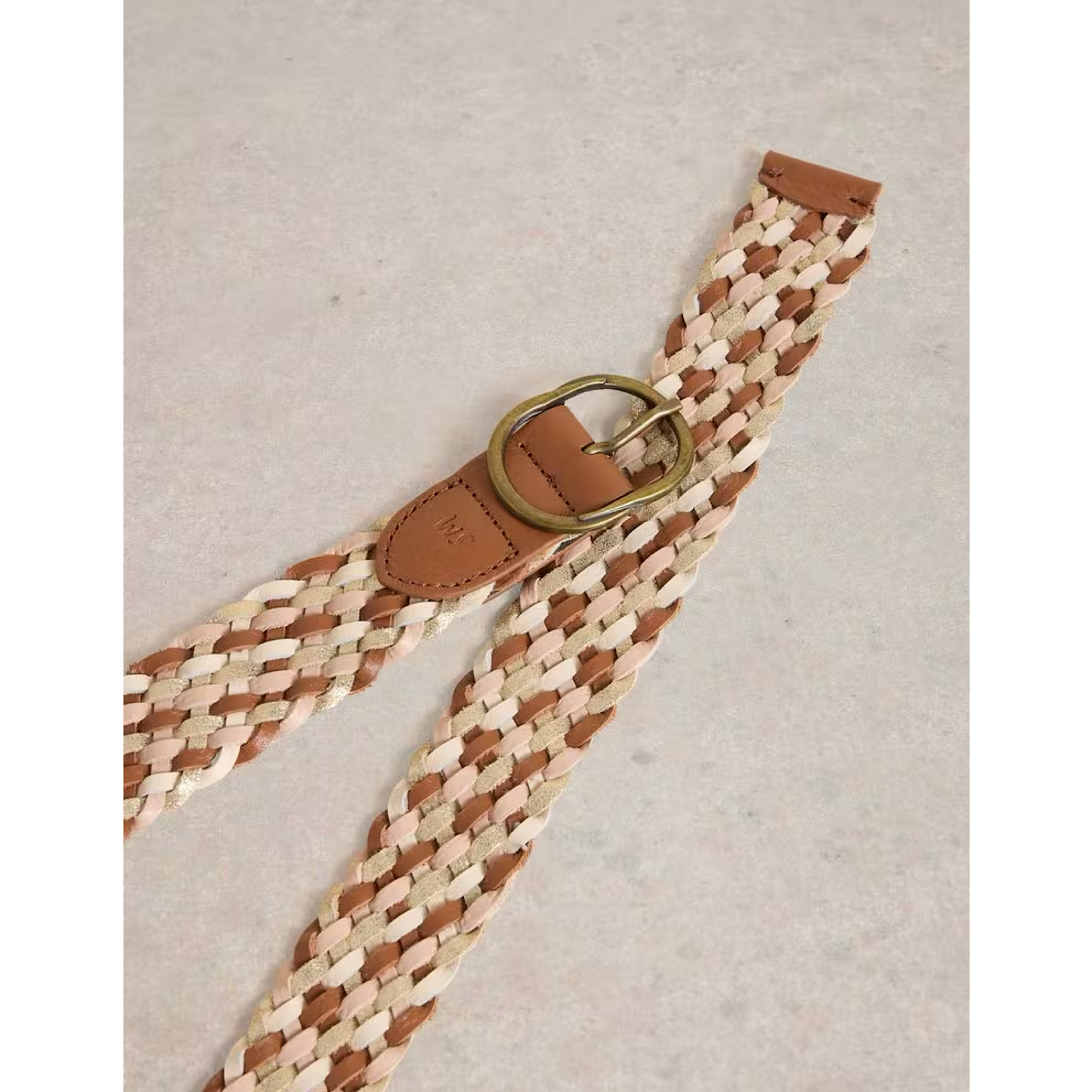 White Stuff Leather Weave Belt