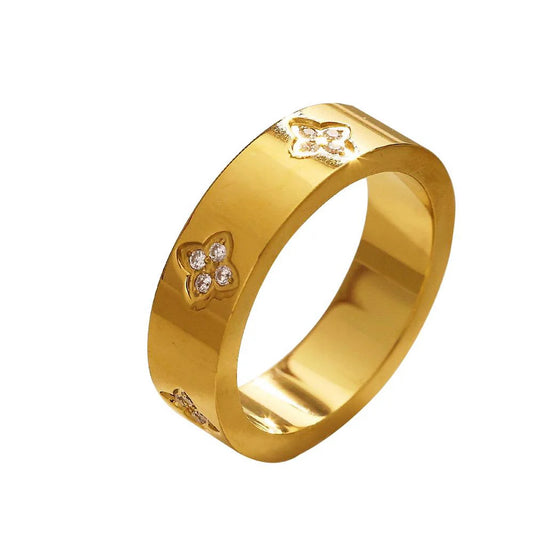 Luxe Tones Avana Gold Plated Clover Ring